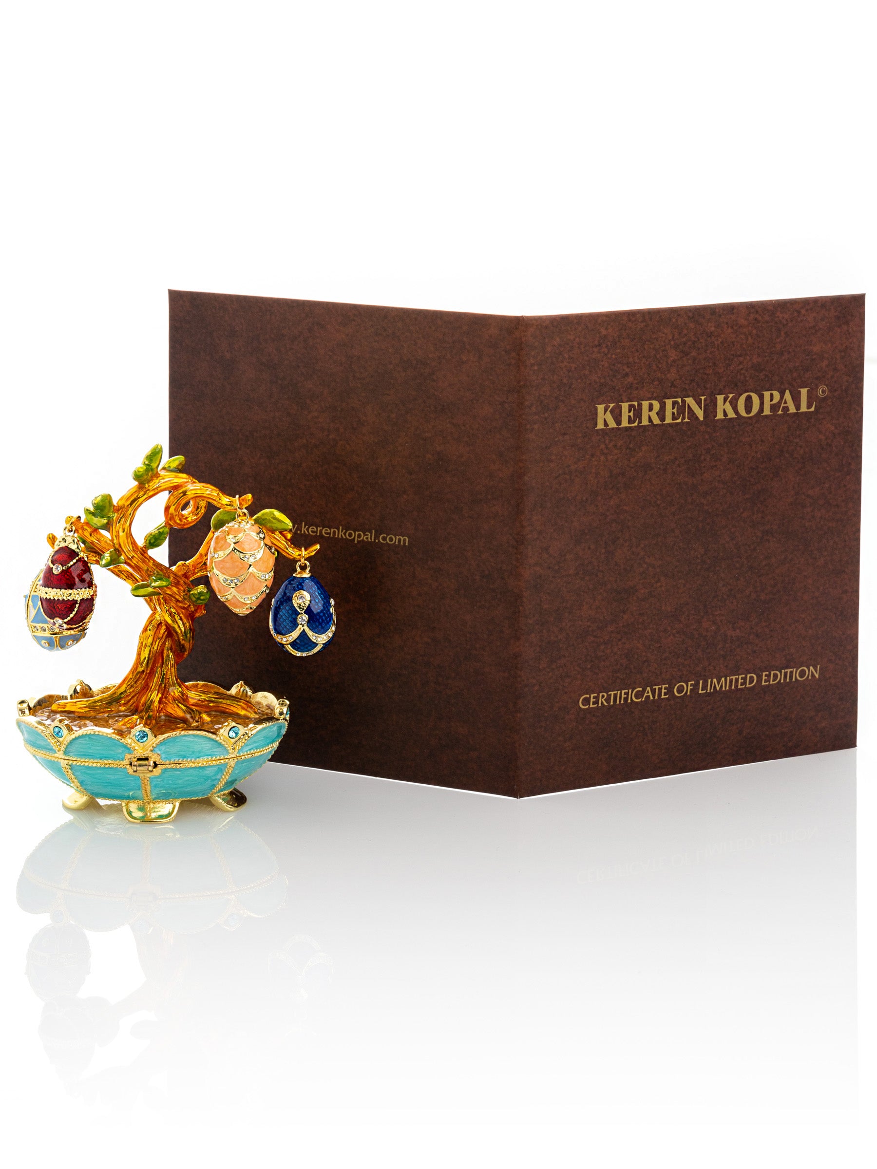 Keren Kopal Faberge Egg Pendant Necklaces Tree