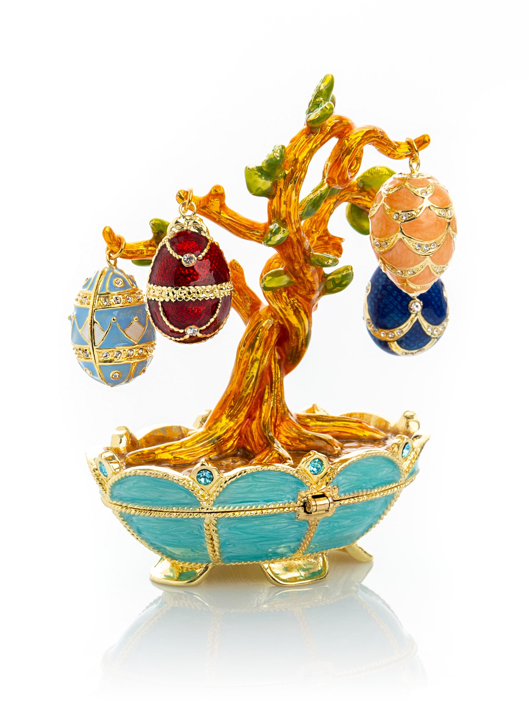 Keren Kopal Faberge Egg Pendant Necklaces Tree