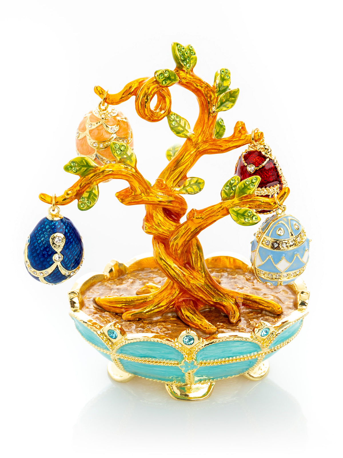 Keren Kopal Faberge Egg Pendant Necklaces Tree