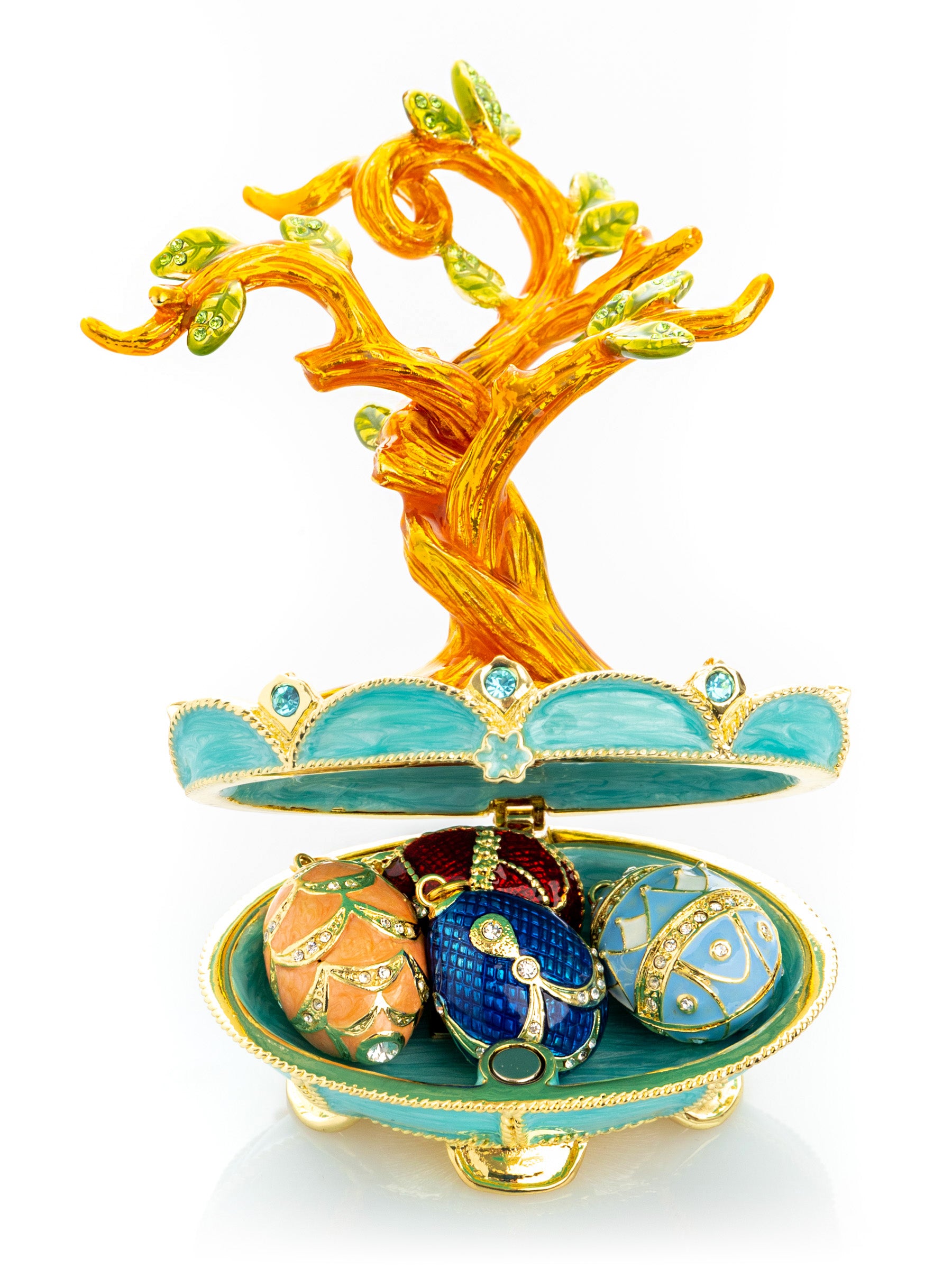 Keren Kopal Faberge Egg Pendant Necklaces Tree