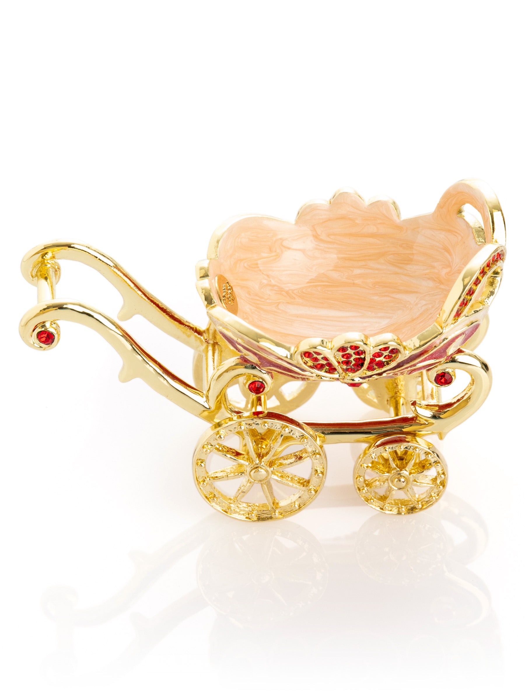 Keren Kopal Red vintage Baby Carriage Trinket Box stroller