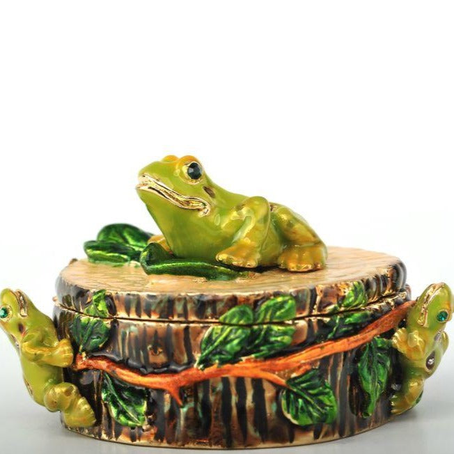 Keren Kopal Three Frogs on Tree Trunk