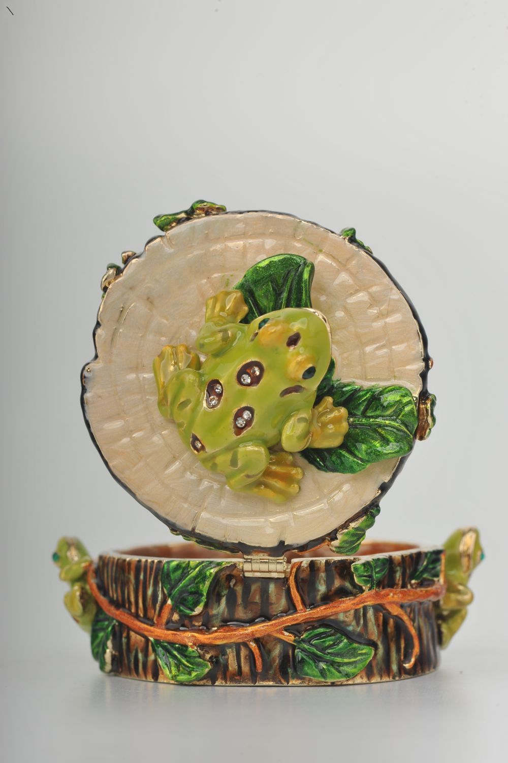 Keren Kopal Three Frogs on Tree Trunk