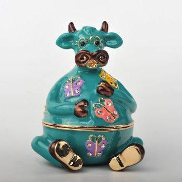 Keren Kopal Turquoise Bull with Colorful Butterflies