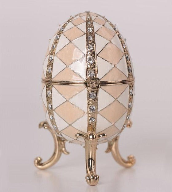 Keren Kopal White & Pink Music Playing Faberge Egg