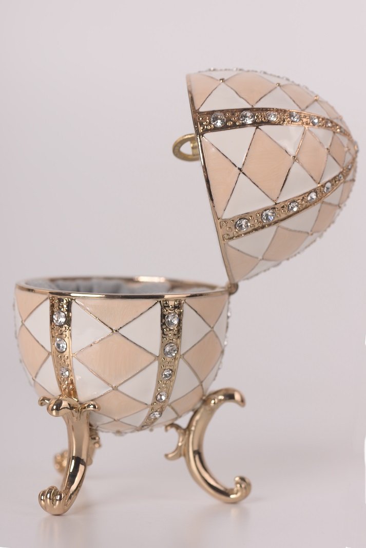 Keren Kopal White & Pink Music Playing Faberge Egg