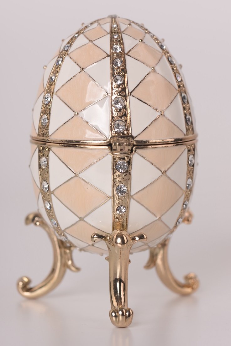 Keren Kopal White & Pink Music Playing Faberge Egg