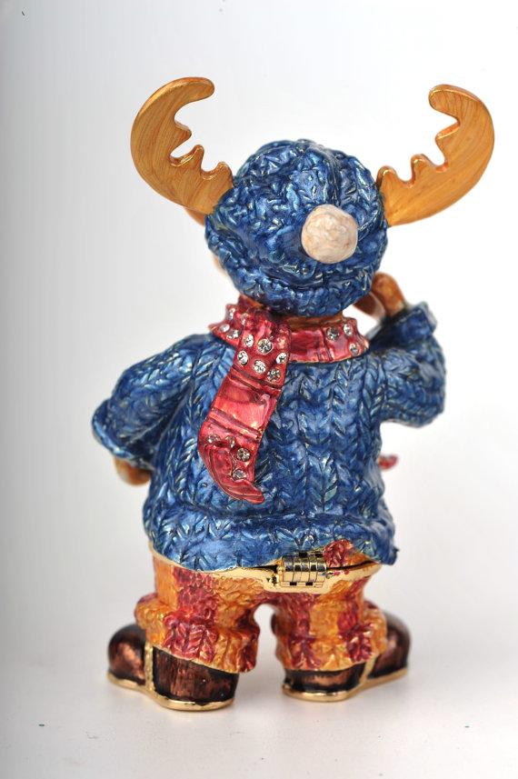 Keren Kopal Winter Deer with Blue Coat and Red Scarf