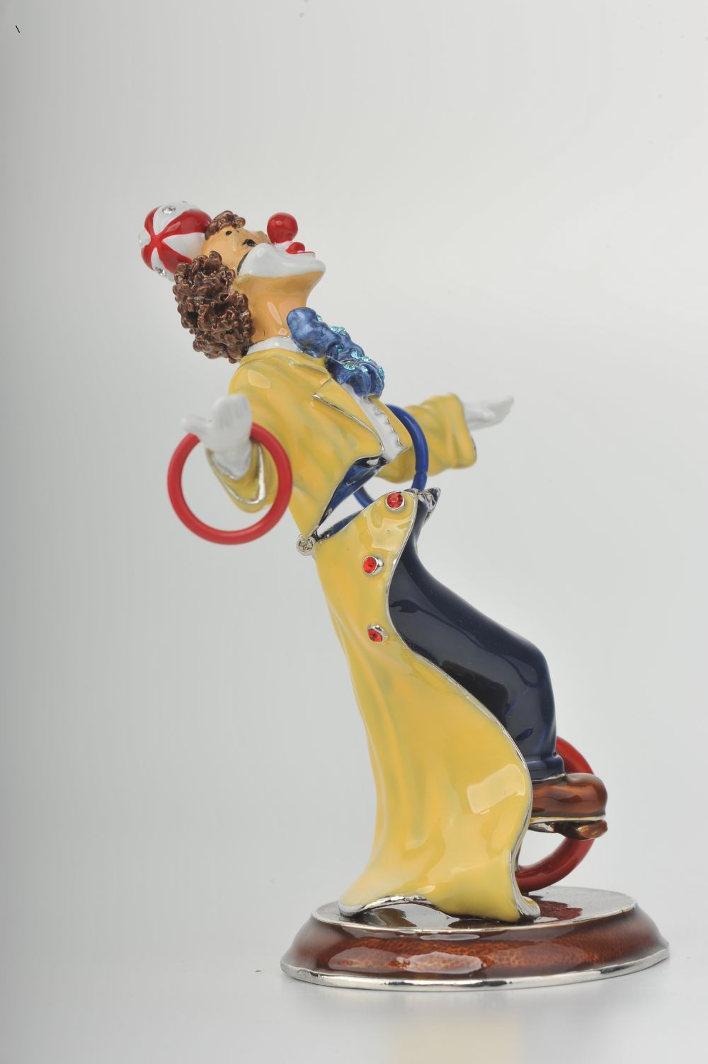 Keren Kopal Yellow Circus Clown Juggling on Unicycle
