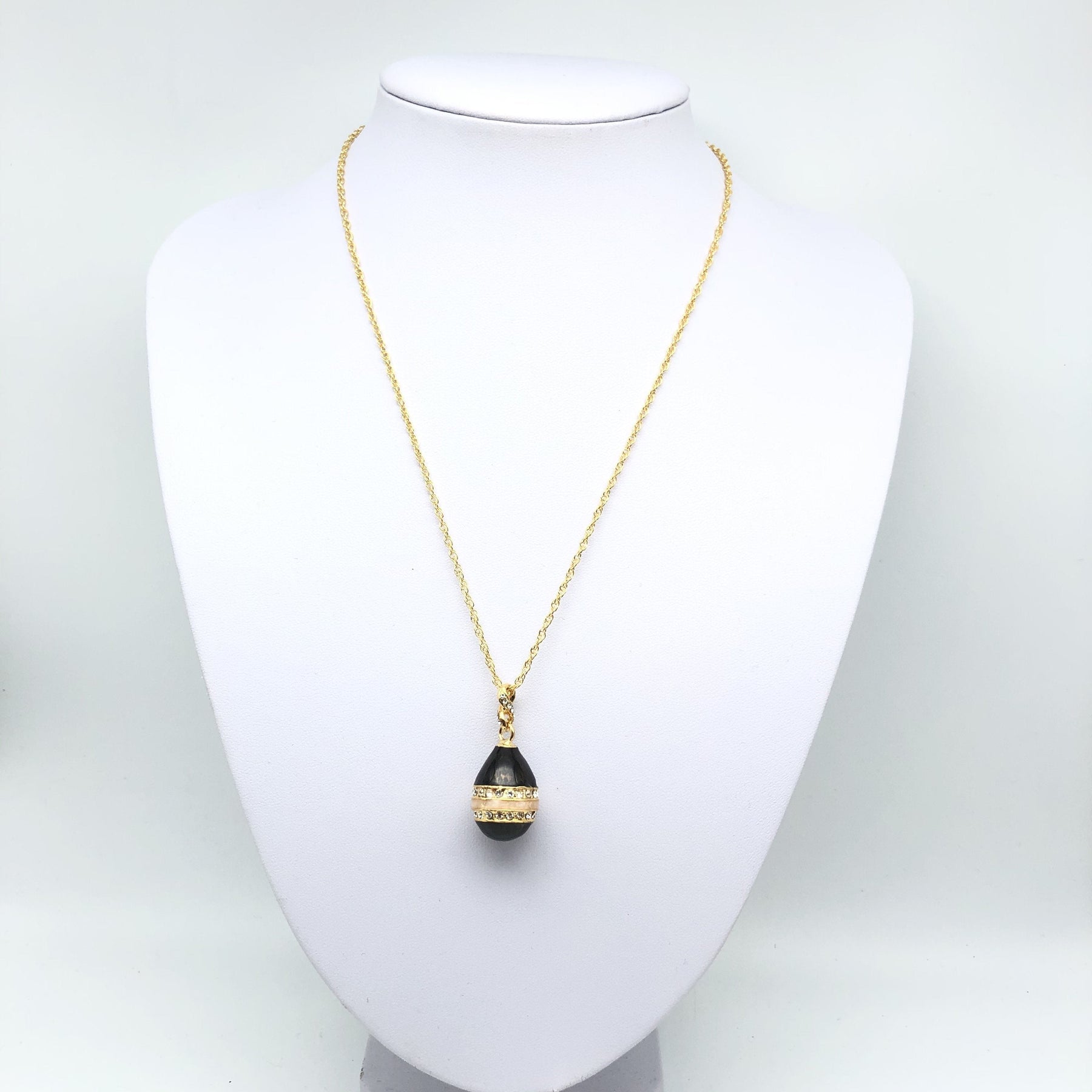 Keren Kopal Black & Gold Egg Pendant Necklace