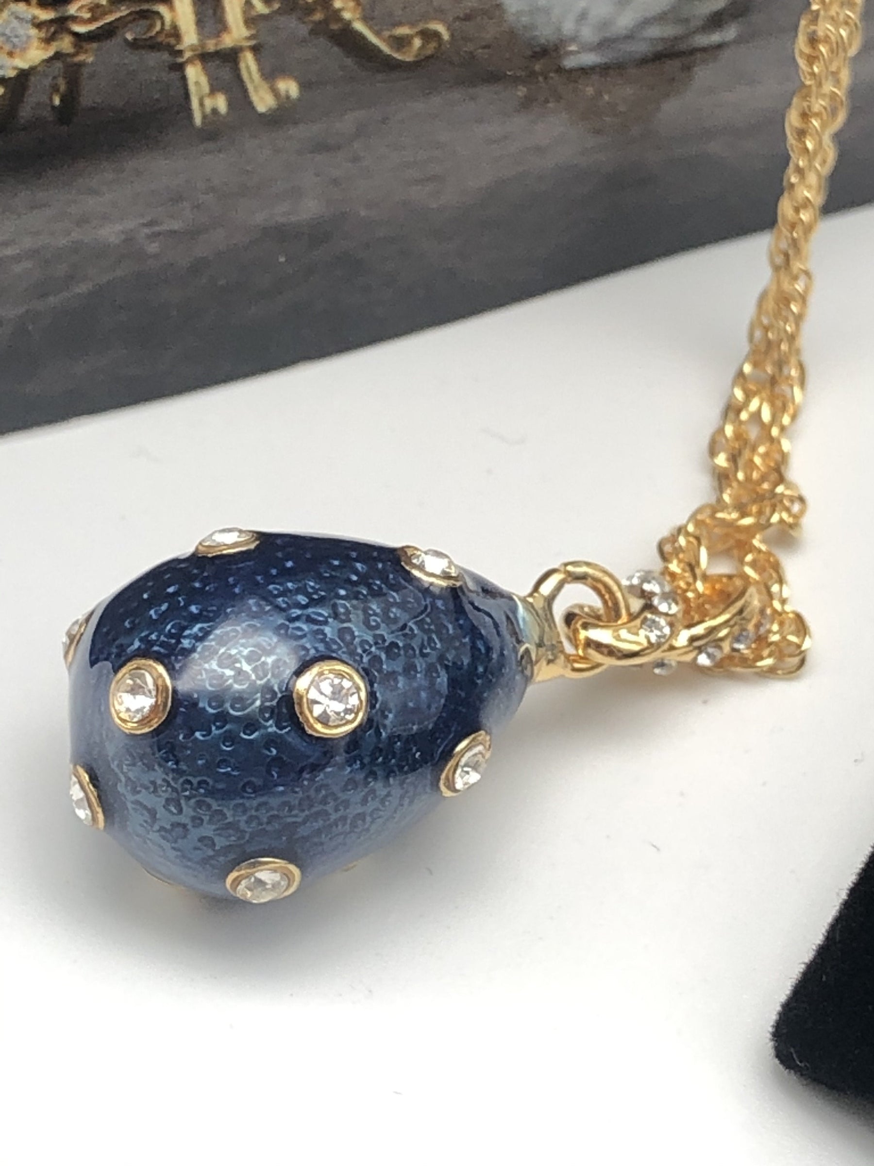 Keren Kopal Gold & Blue Egg Pendant Necklace