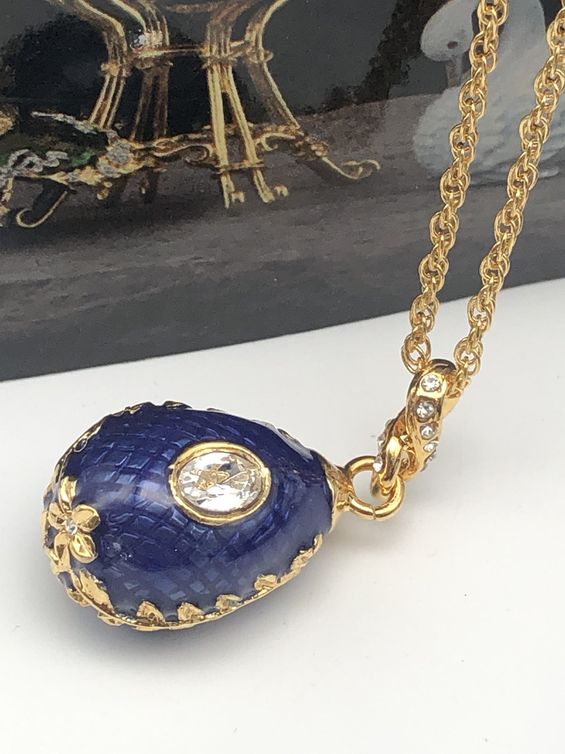 Keren Kopal Blue Egg Pendant Gold Necklace