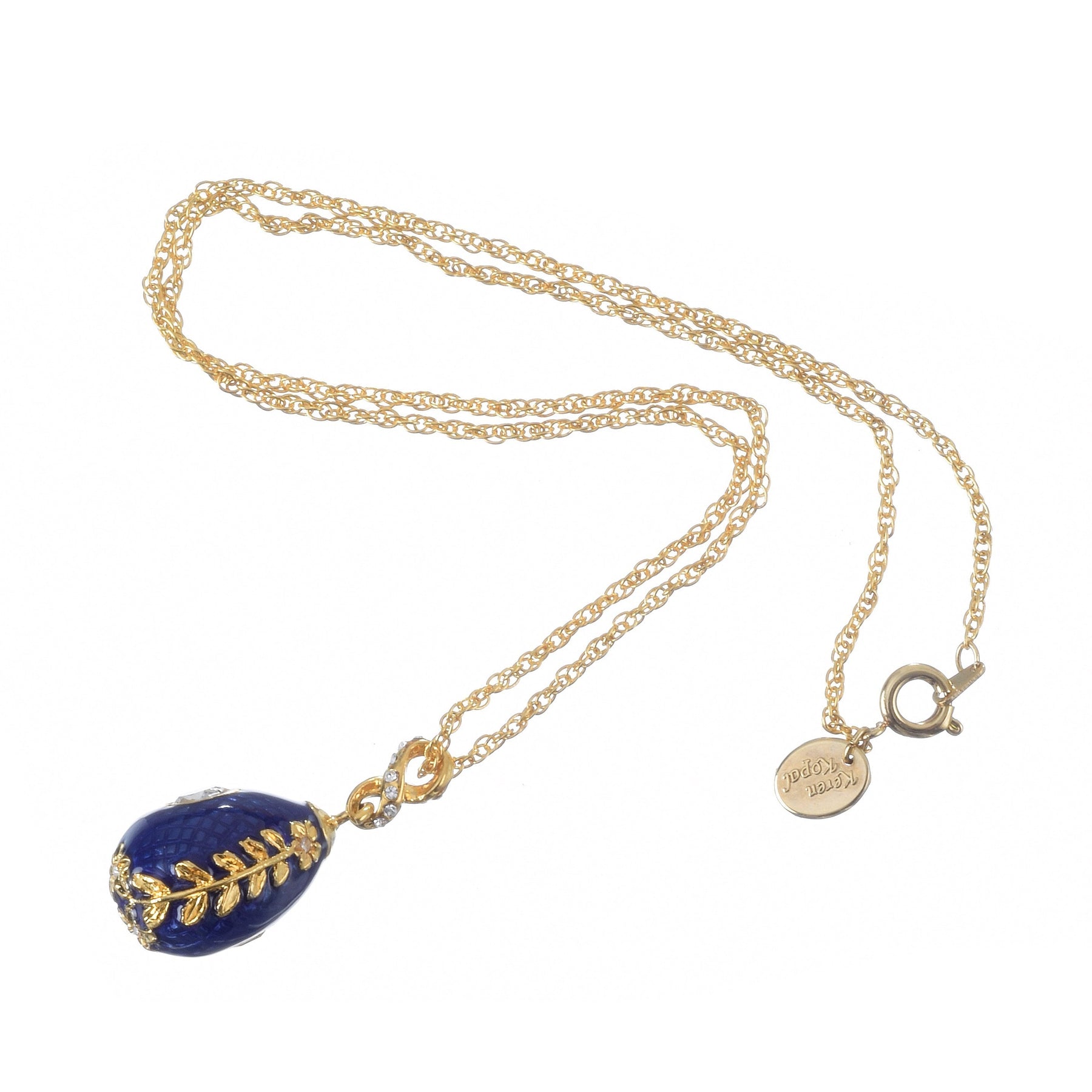 Keren Kopal Blue Egg Pendant Gold Necklace