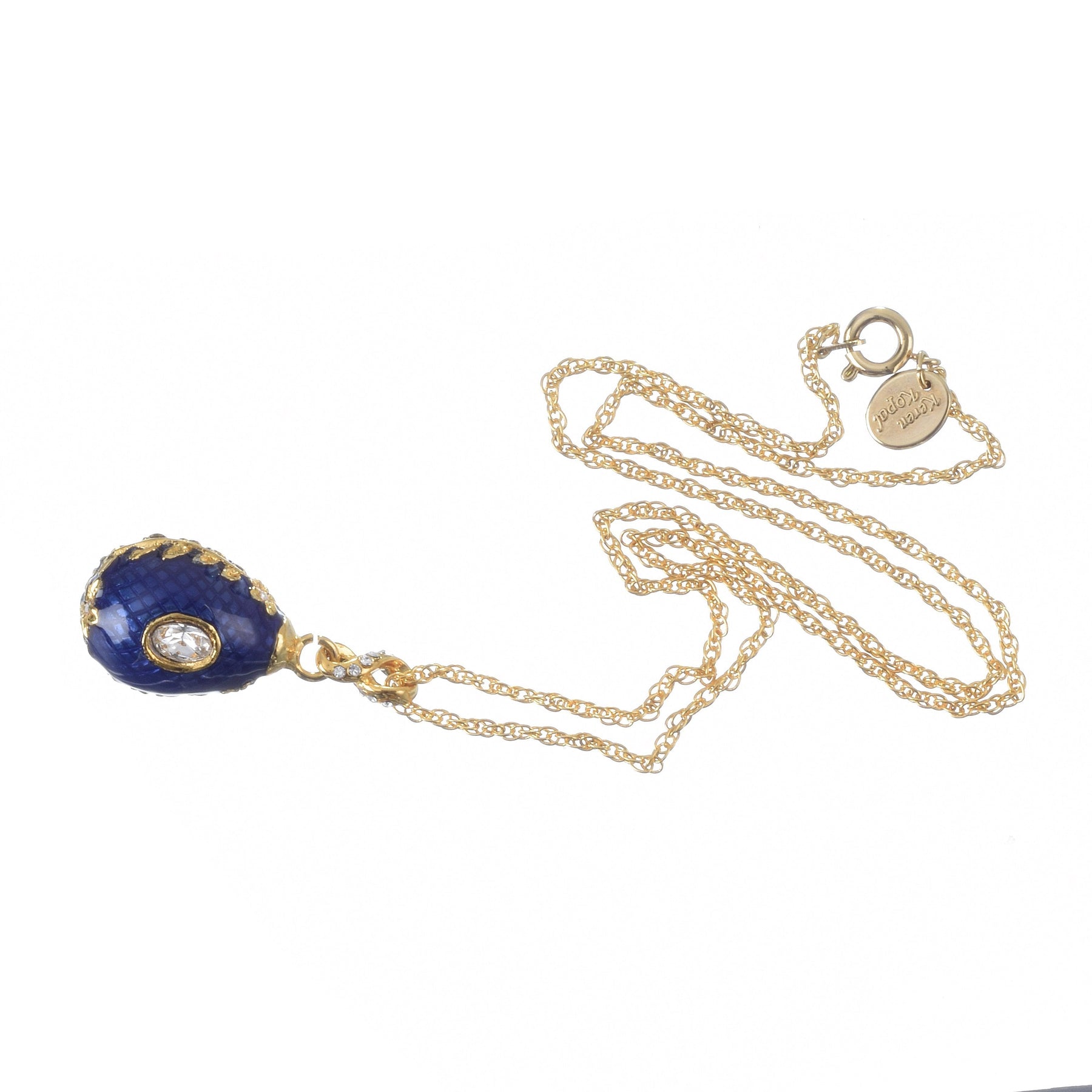 Keren Kopal Blue Egg Pendant Gold Necklace