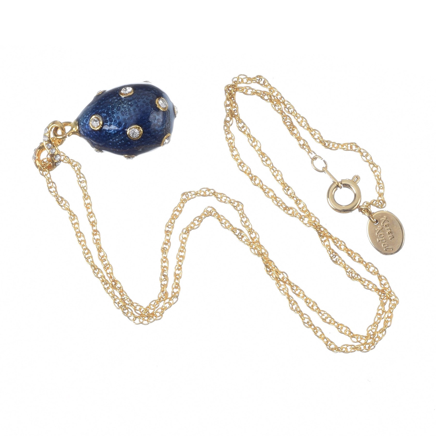 Keren Kopal Gold & Blue Egg Pendant Necklace