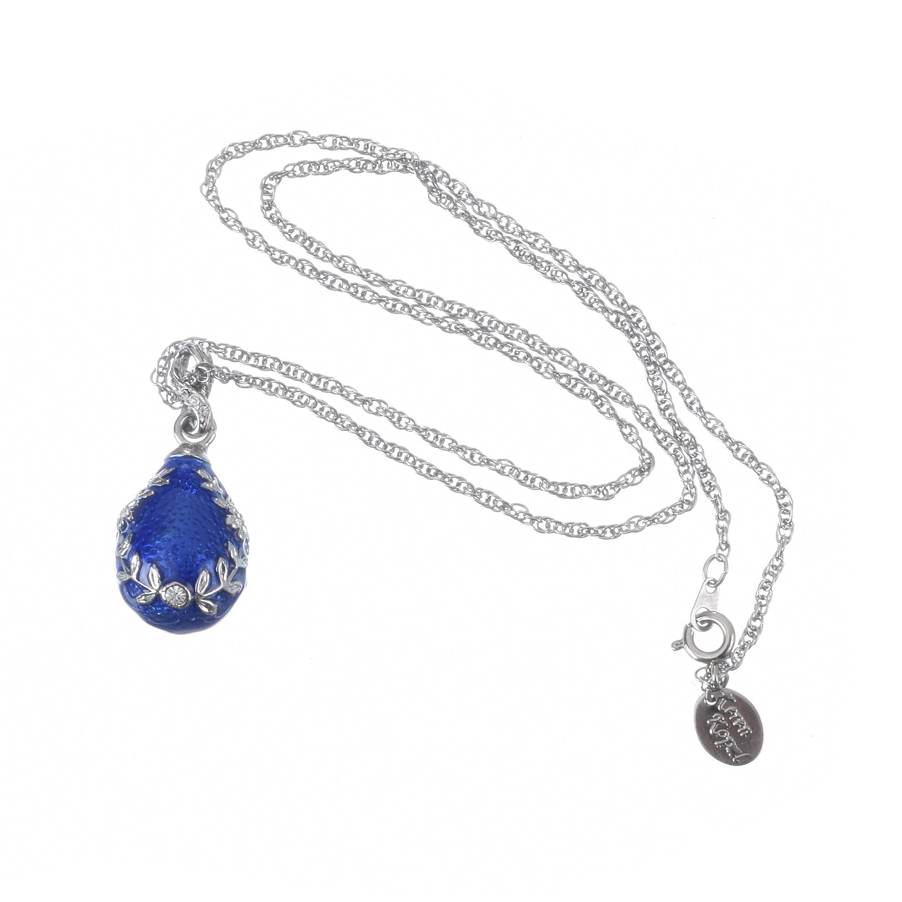 Keren Kopal Blue & Silver Egg Pendant Necklace