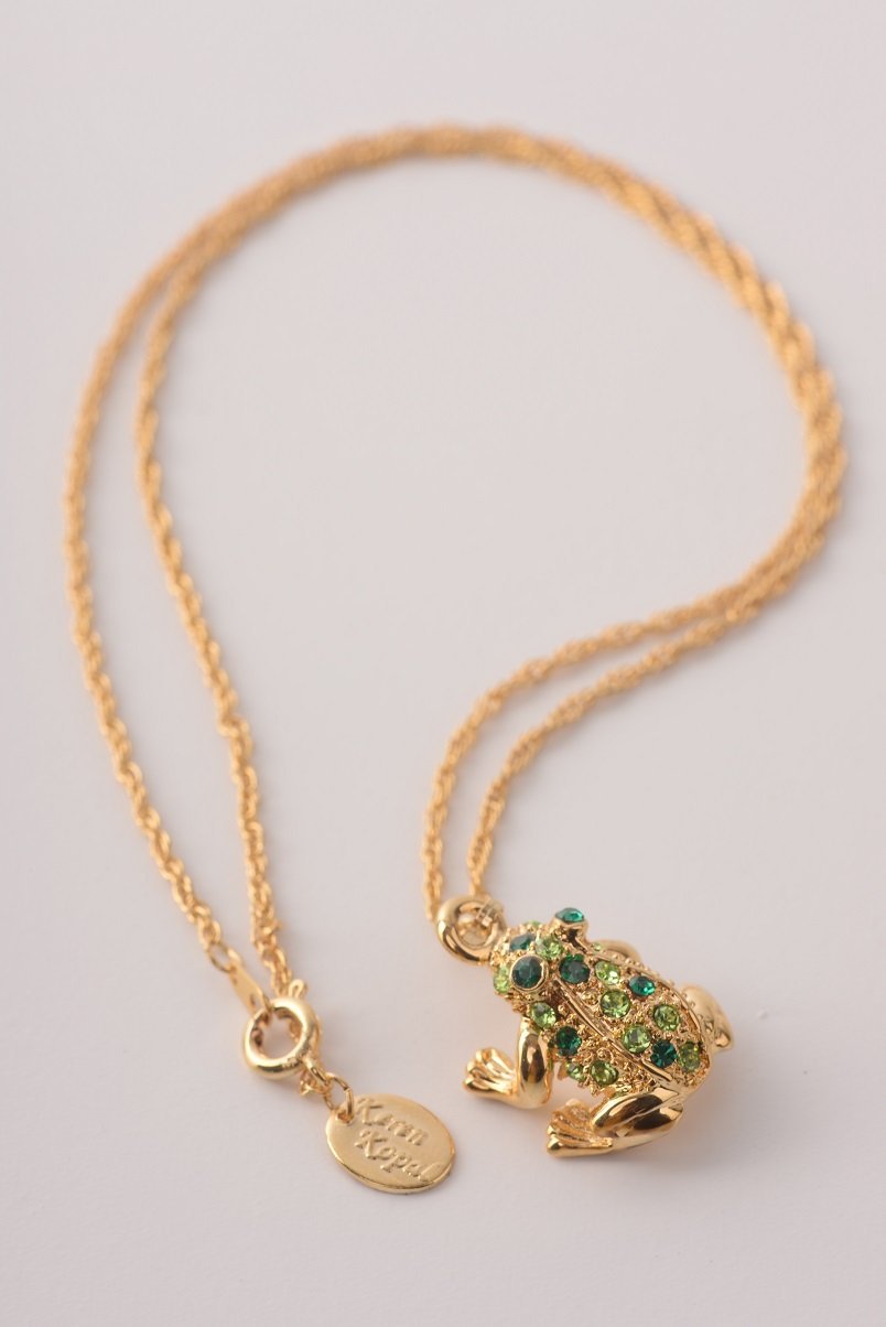 Keren Kopal Green Frog Pendant Necklace