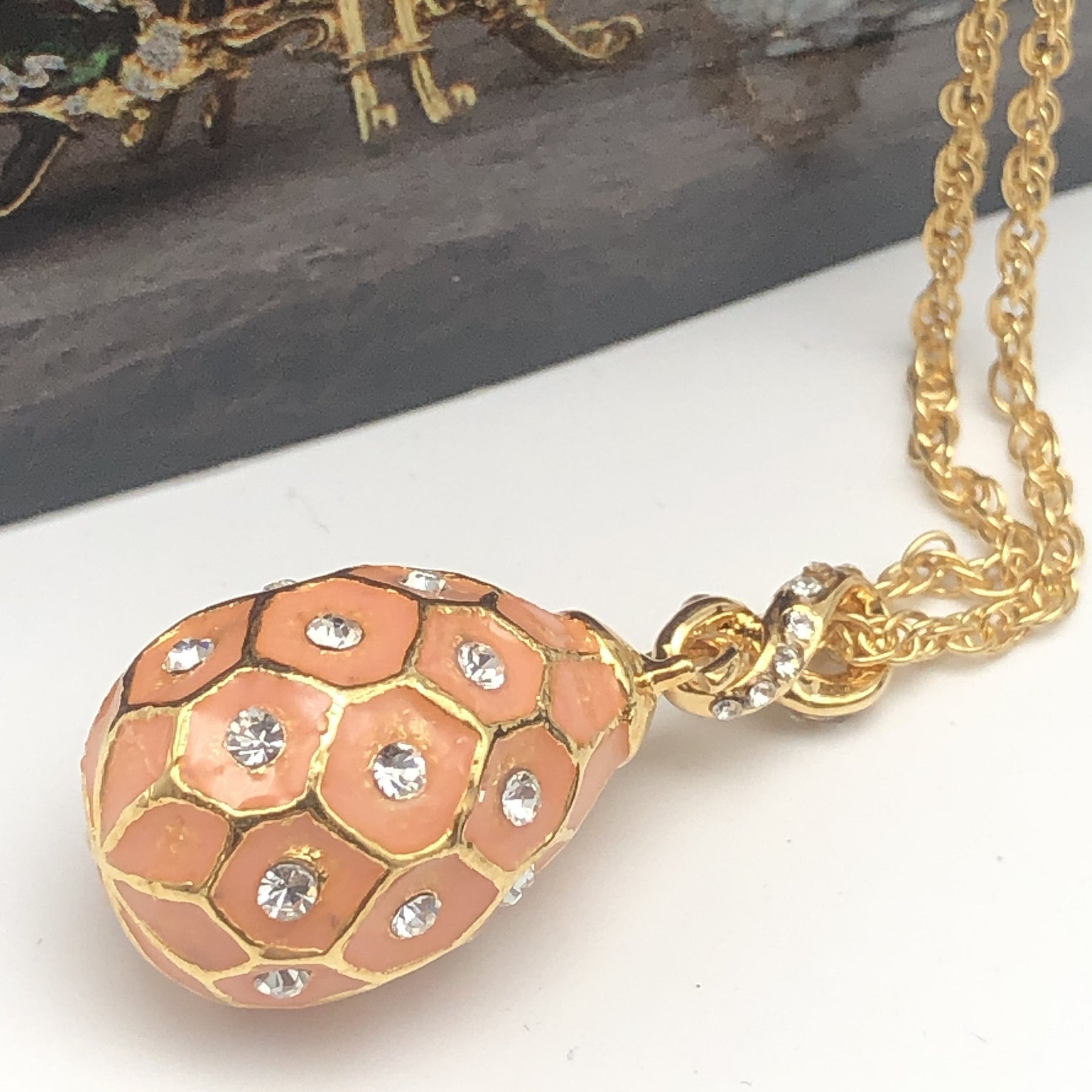 Keren Kopal Pink & Gold Egg Pendant Gold Necklace