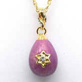 Keren Kopal Purple Egg Star of David Pendant Gold Necklace