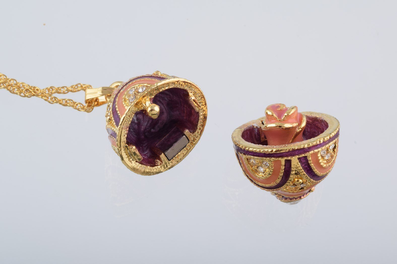Keren Kopal Purple & Peach Egg Pendant Necklace