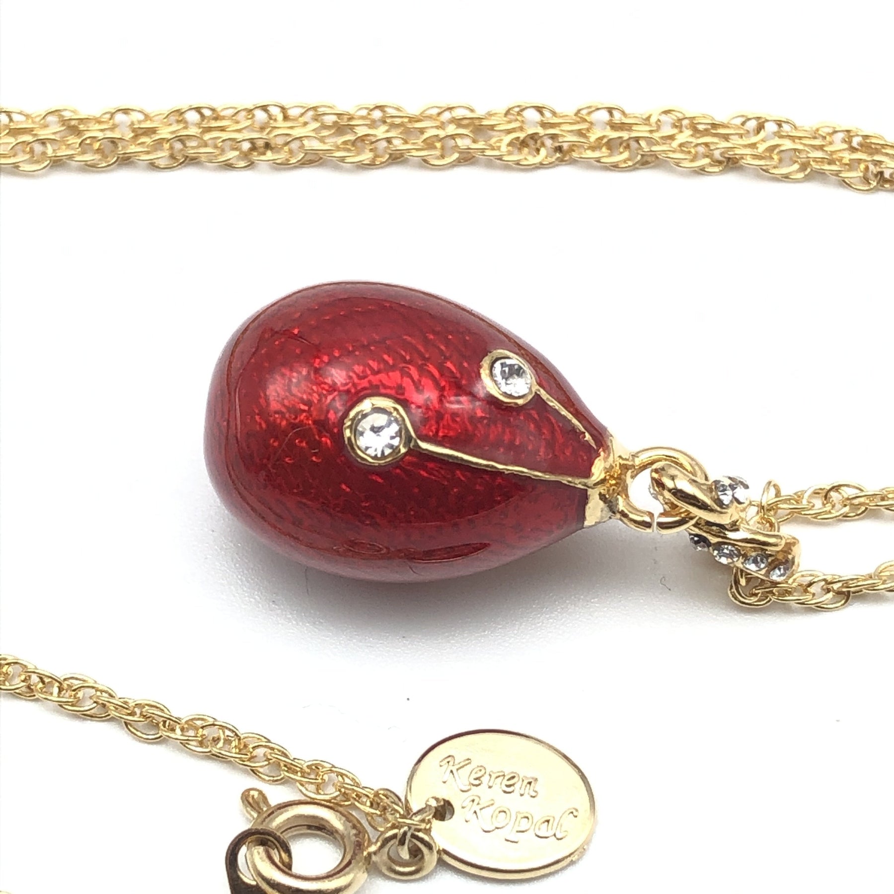 Keren Kopal Red Egg Pendant Necklace