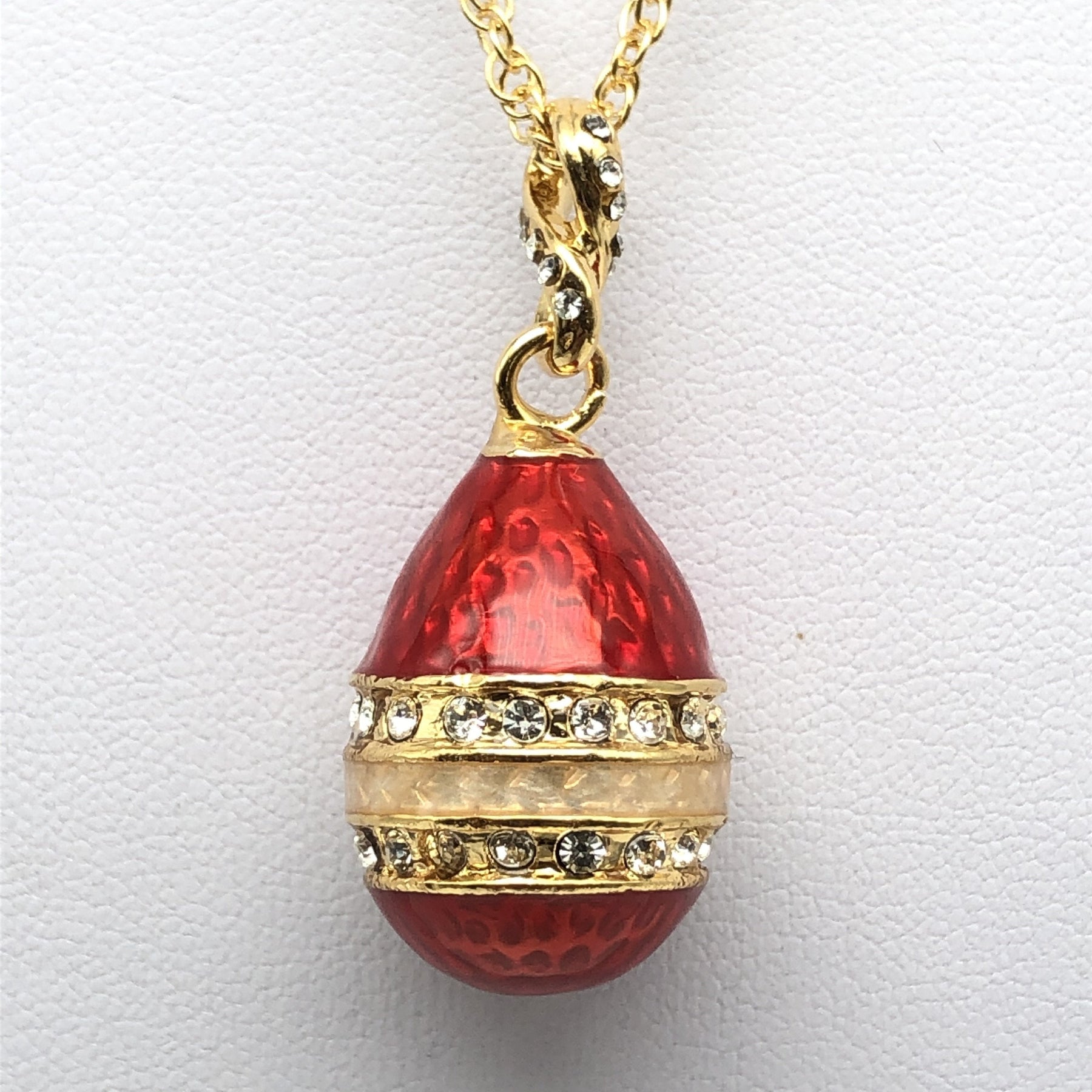 Keren Kopal Red & Gold Egg Pendant Necklace