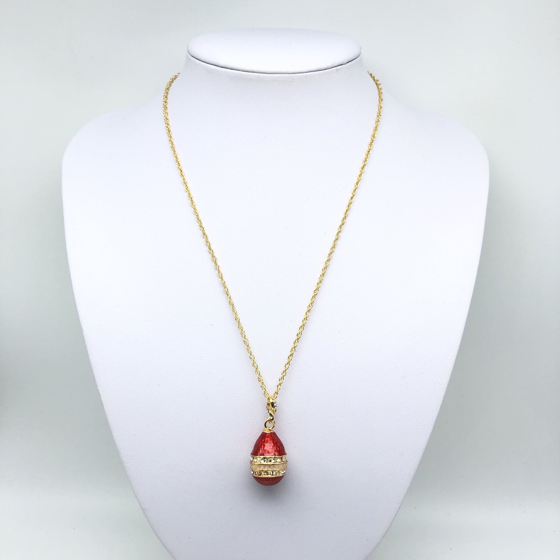 Keren Kopal Red & Gold Egg Pendant Necklace