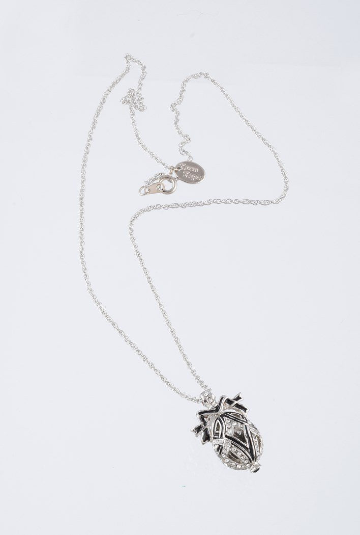 Keren Kopal Silver & Black Egg Pendant Necklace