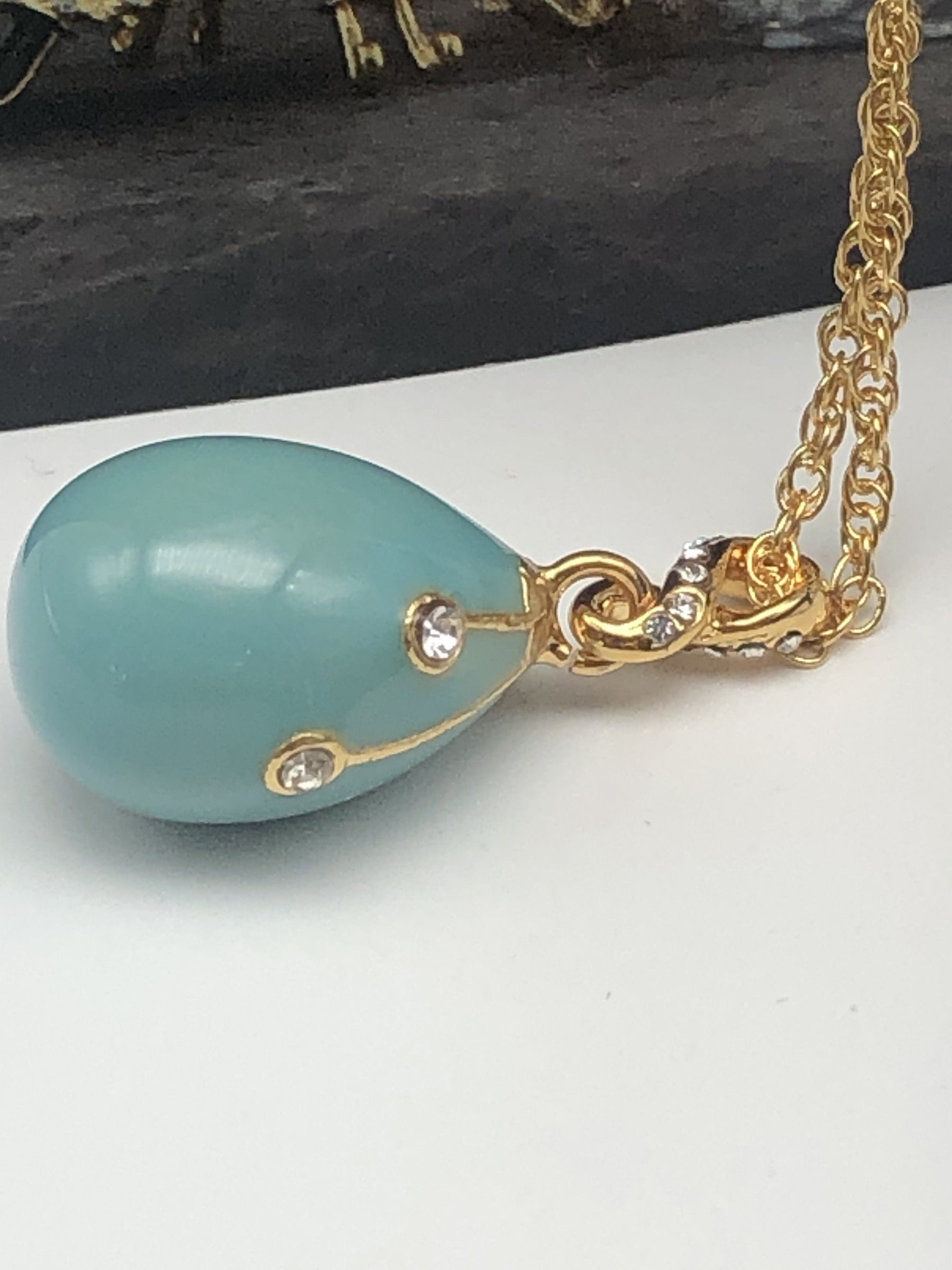 Keren Kopal Turquoise & Gold Egg Pendant Necklace