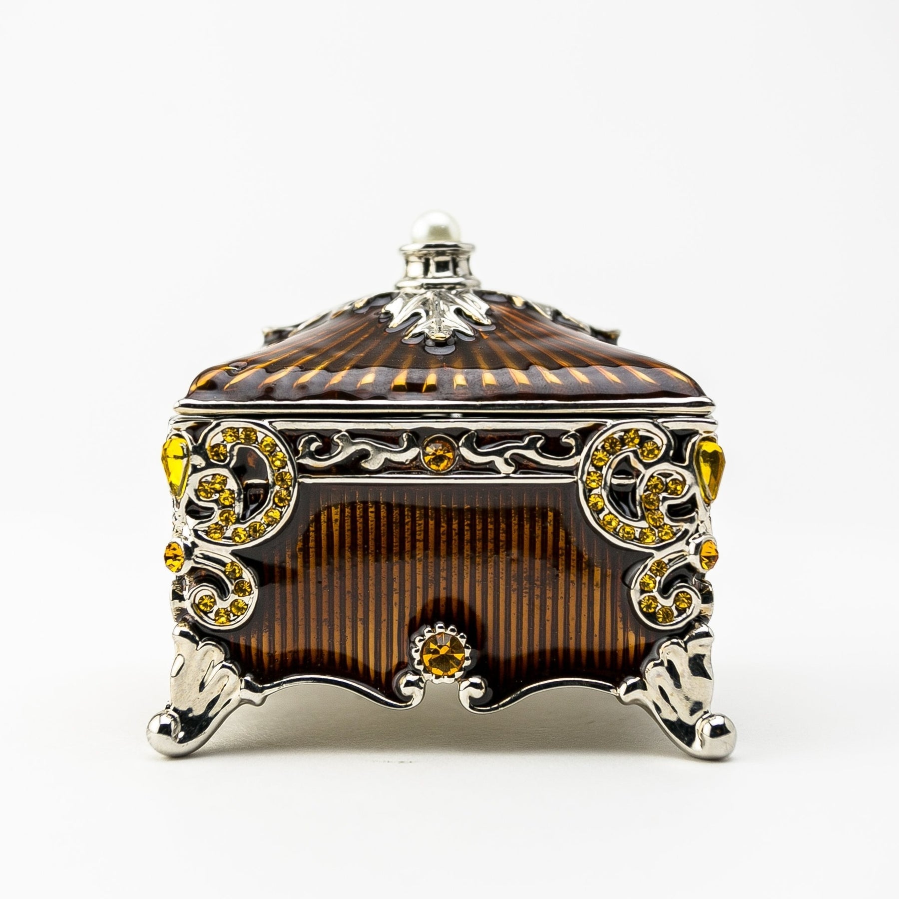 Keren Kopal Brown Decorated Trinket Box