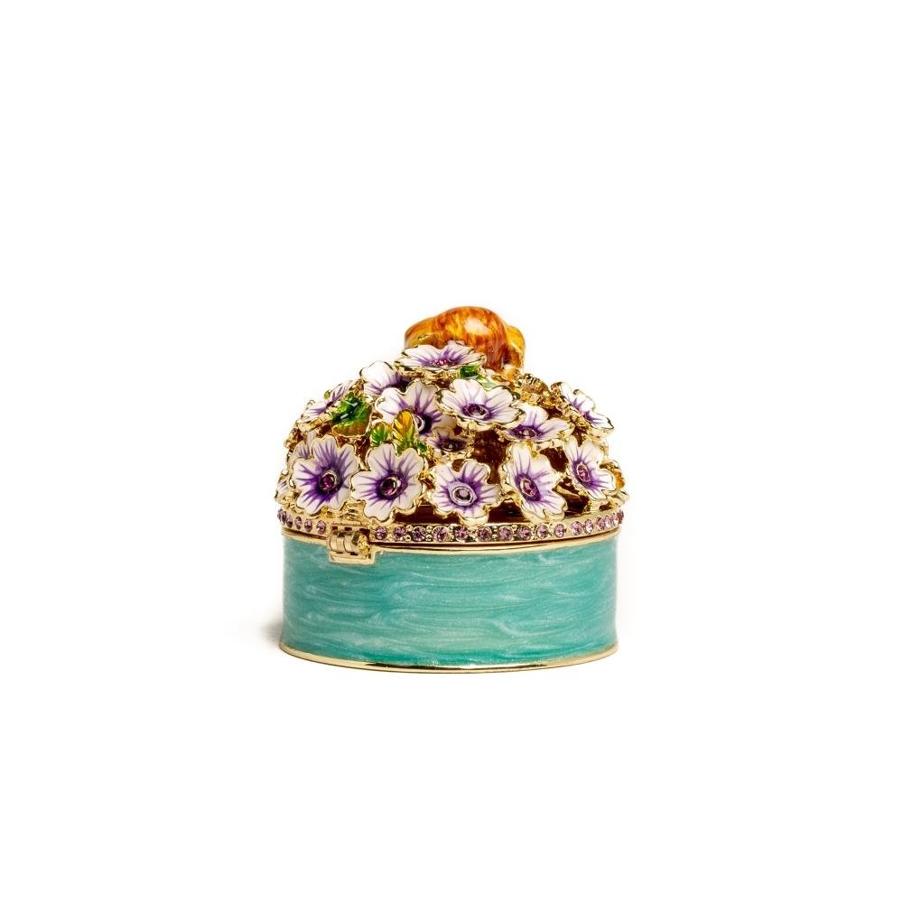 Keren Kopal Cute Puppies and Flowers Trinket Box