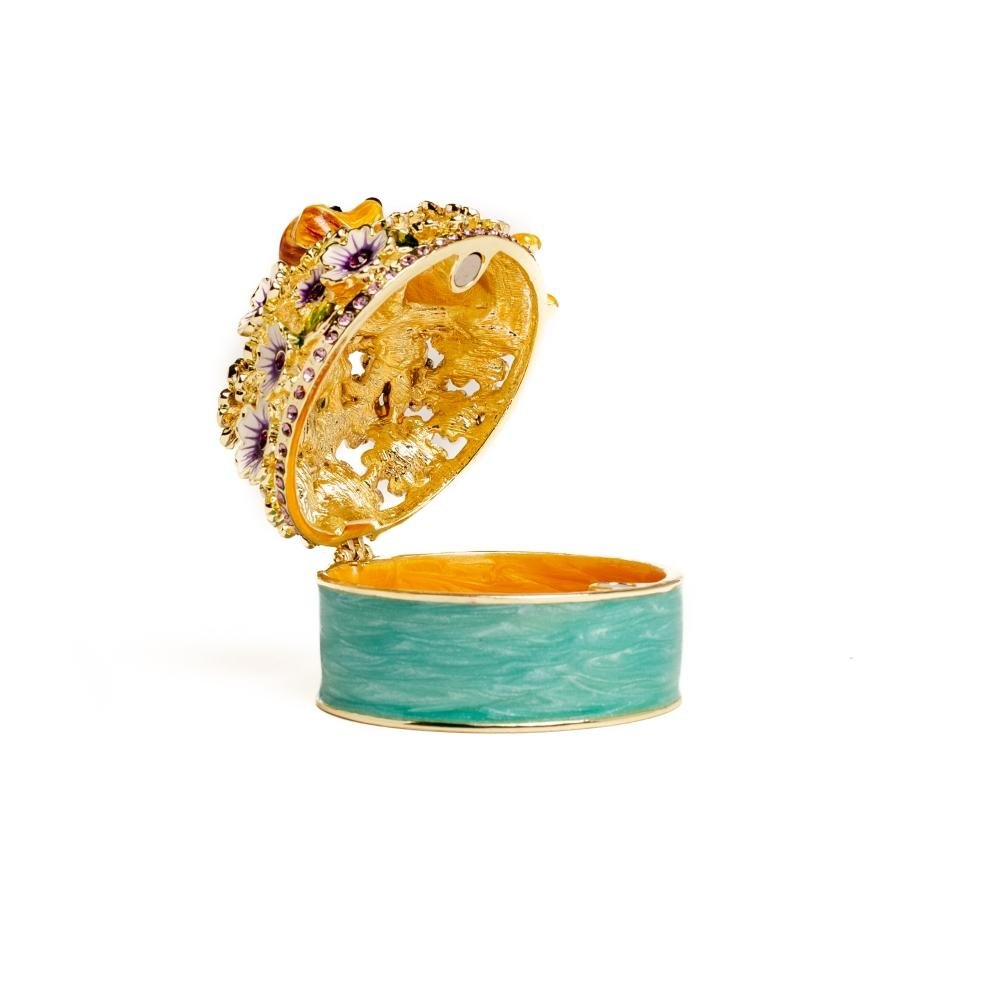 Keren Kopal Cute Puppies and Flowers Trinket Box