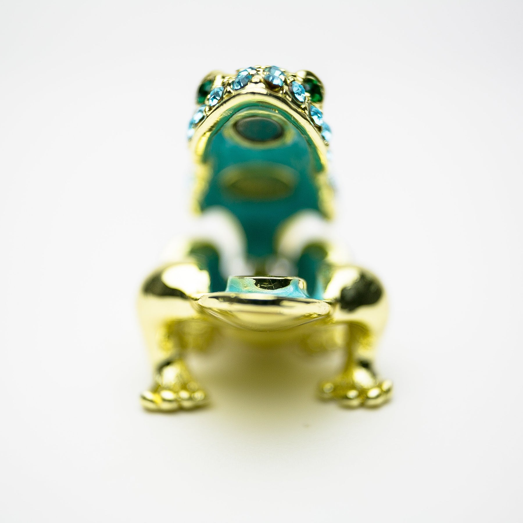 Keren Kopal Gold Frog Decorated with Blue Crystals