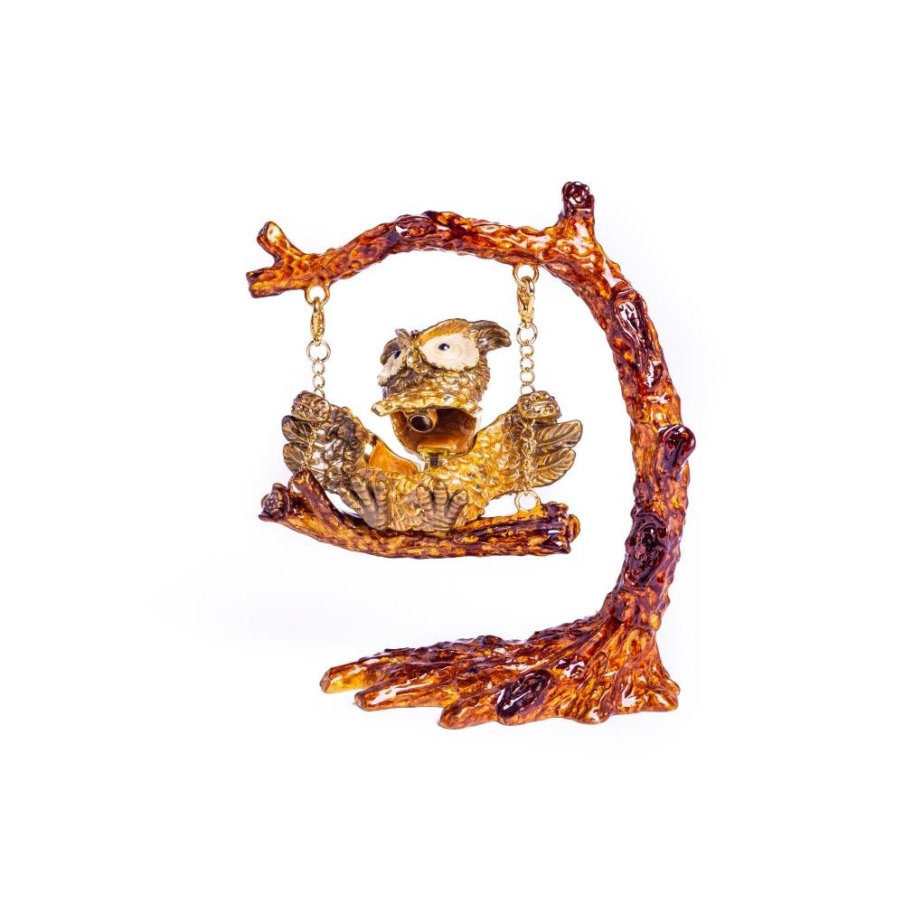 Keren Kopal Owl Swinging on a Tree Branch