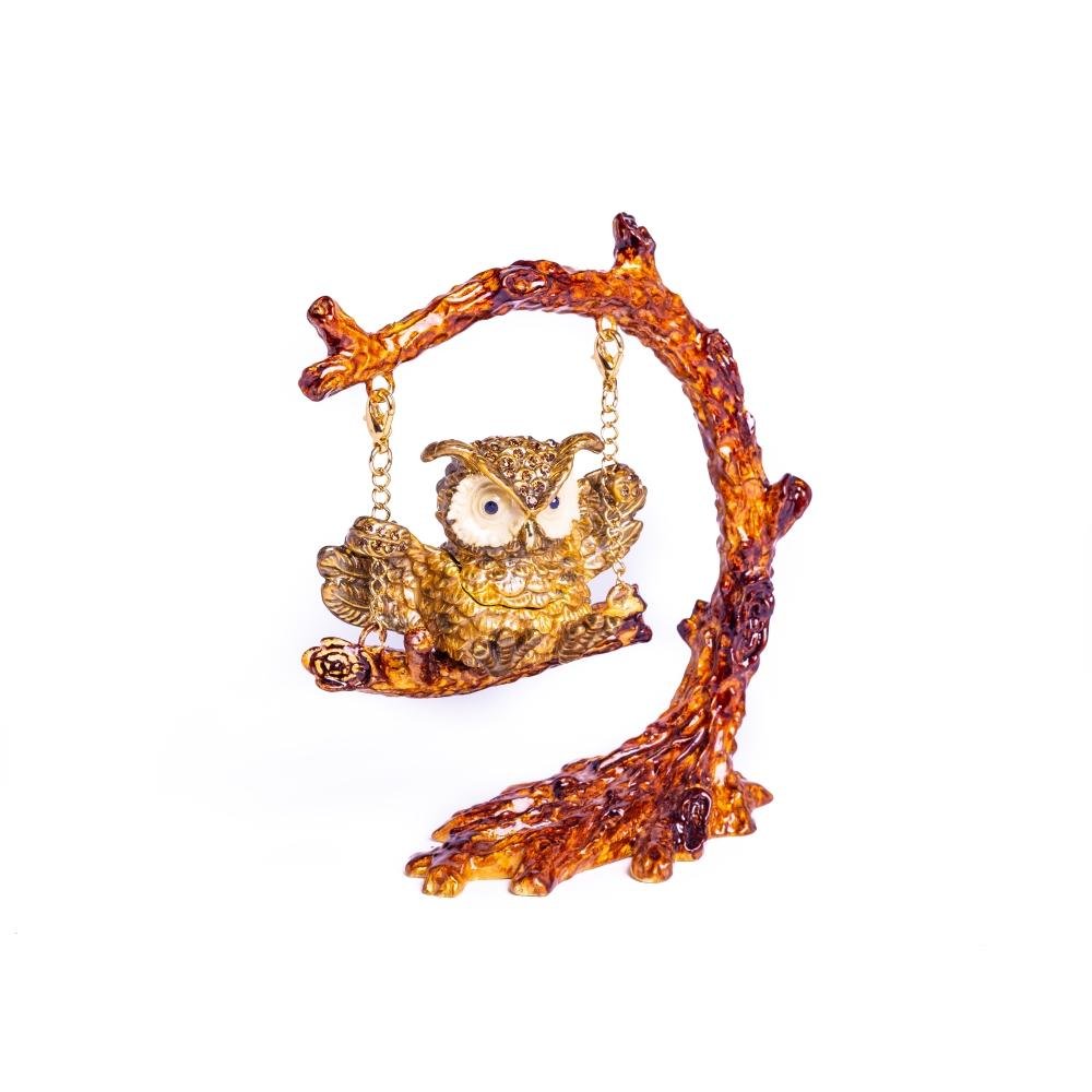 Keren Kopal Owl Swinging on a Tree Branch