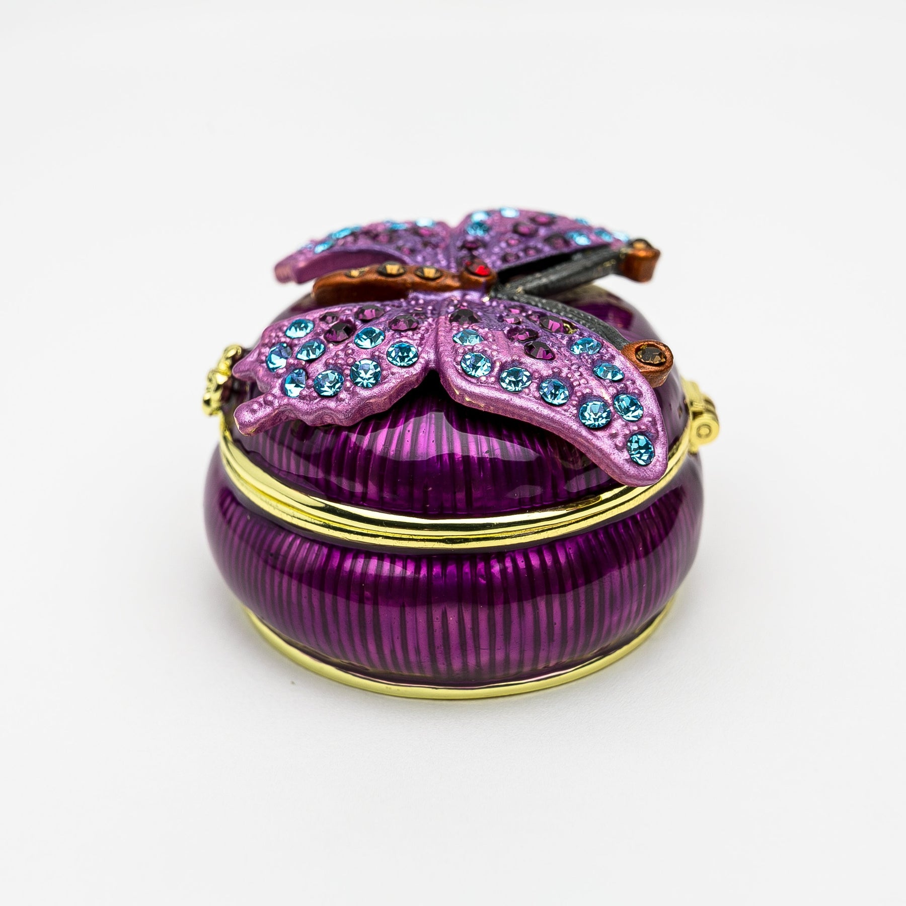 Keren Kopal Purple Decorated Trinket Box with Butterfly