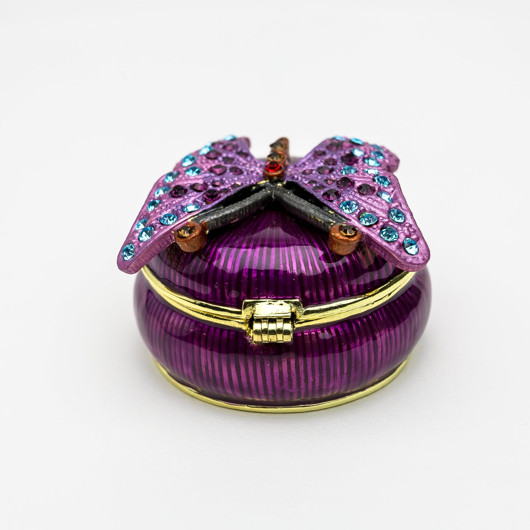 Keren Kopal Purple Decorated Trinket Box with Butterfly