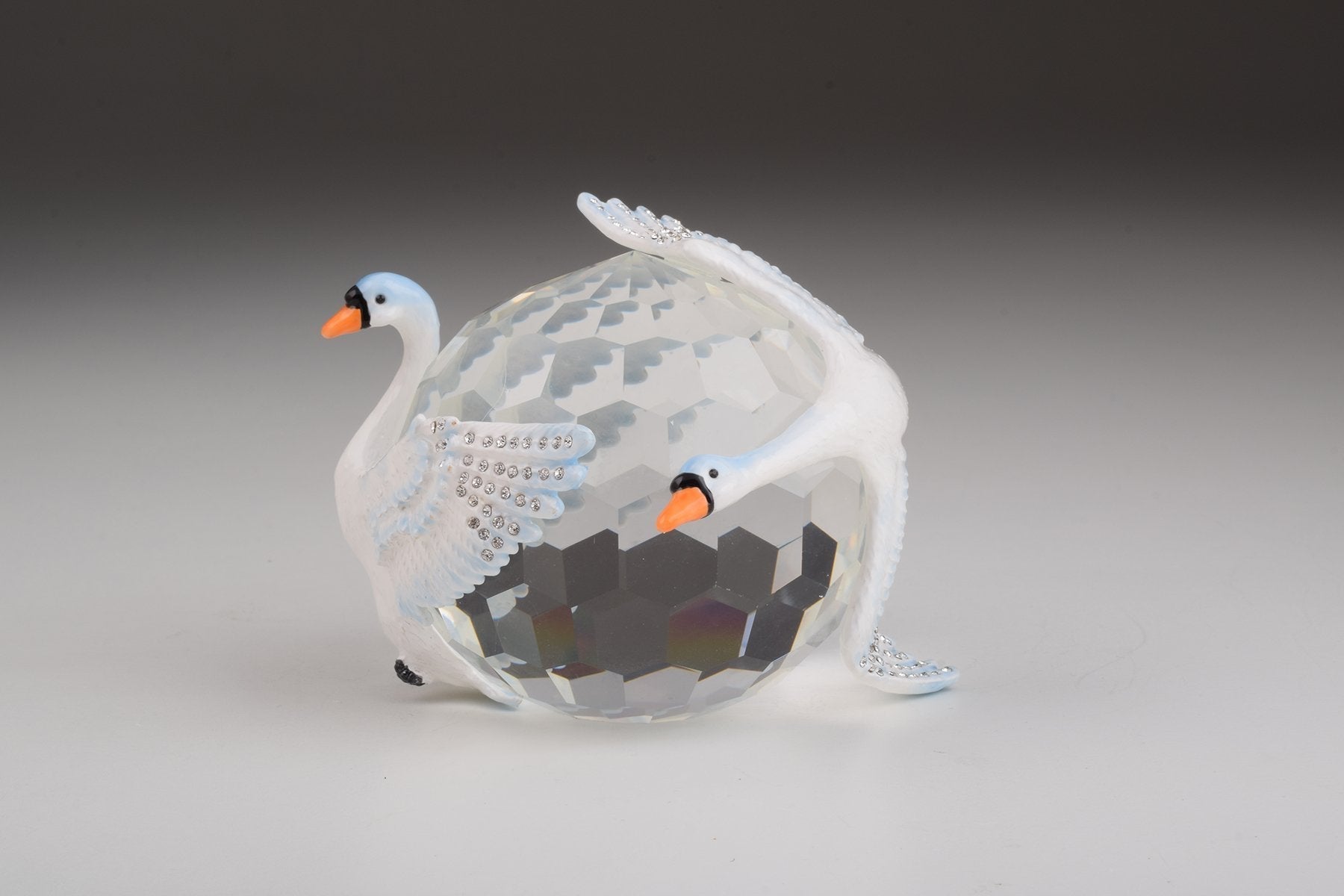 Keren Kopal Two White Swans on Crystal Ball