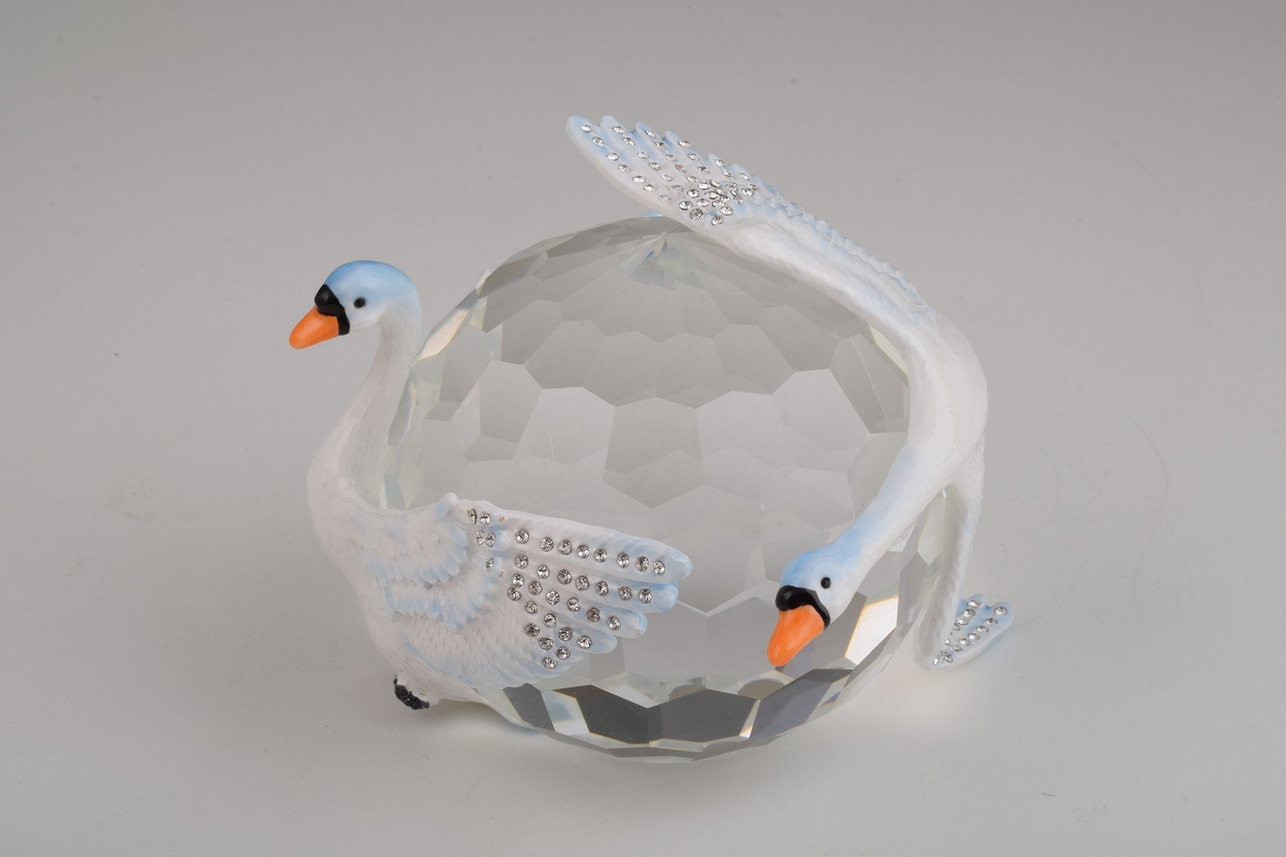 Keren Kopal Two White Swans on Crystal Ball