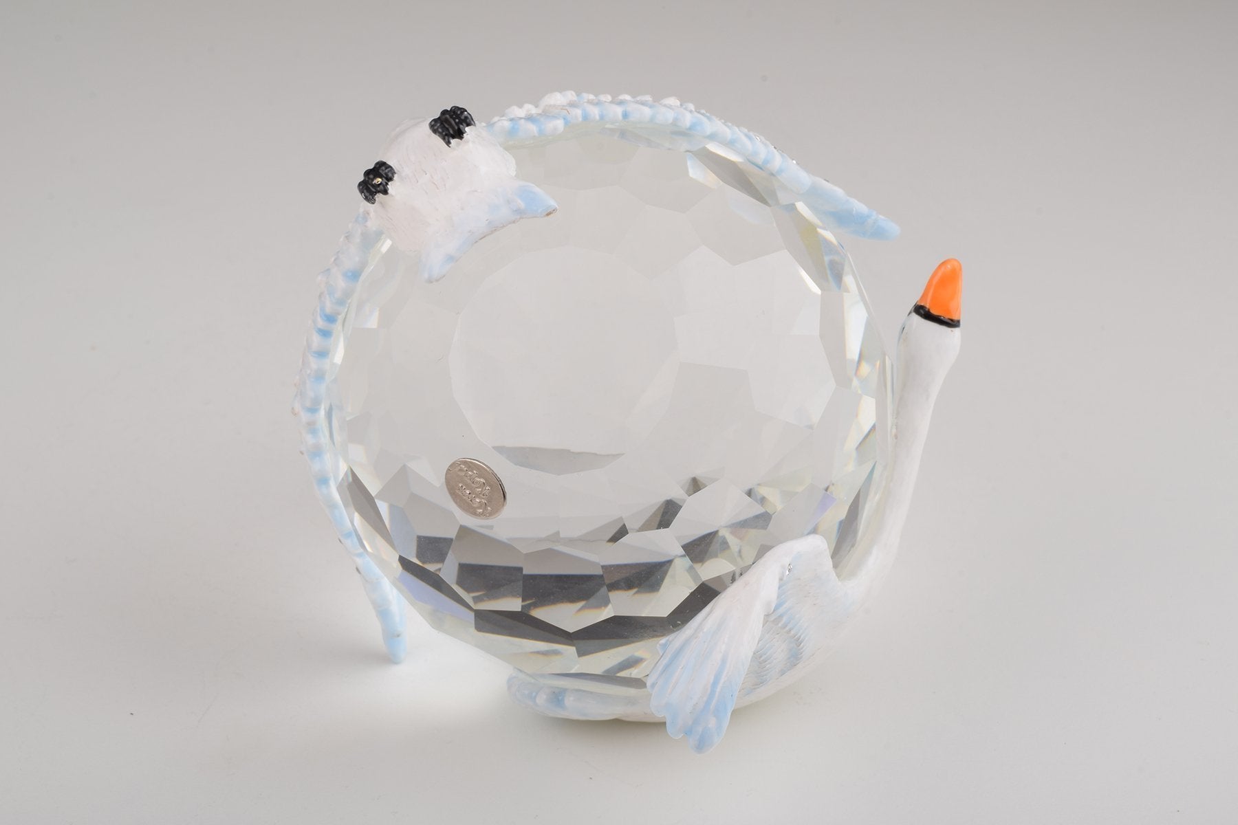 Keren Kopal Two White Swans on Crystal Ball