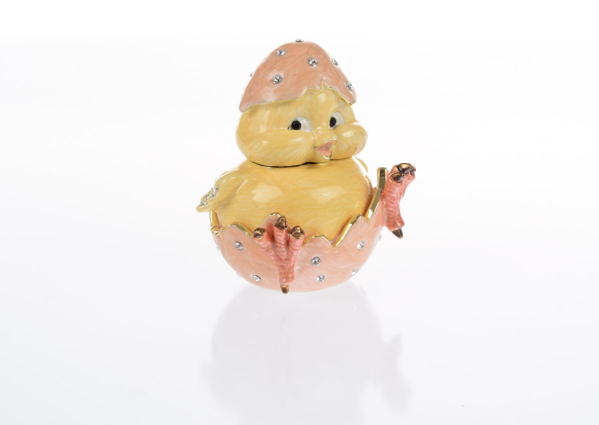 Keren Kopal A chick hatches from an egg Trinket Box