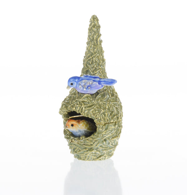 Two love Birds in a nest  Trinket Box