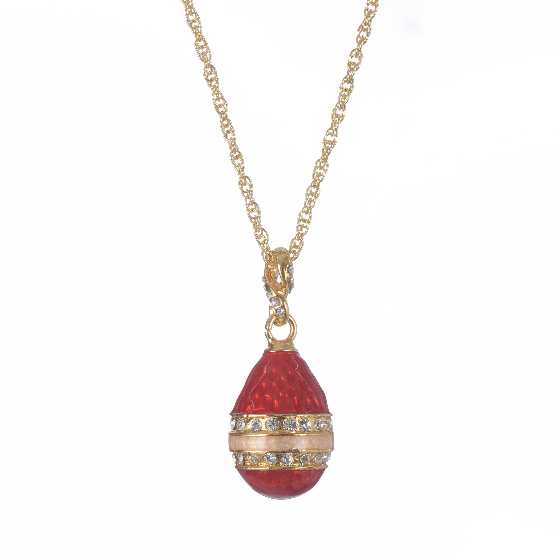 Keren Kopal Red & Gold Egg Pendant Necklace