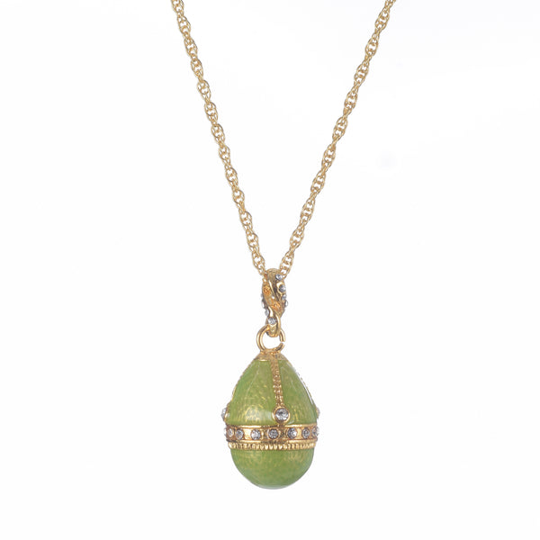 Gold & Green Egg Pendant Gold Necklace