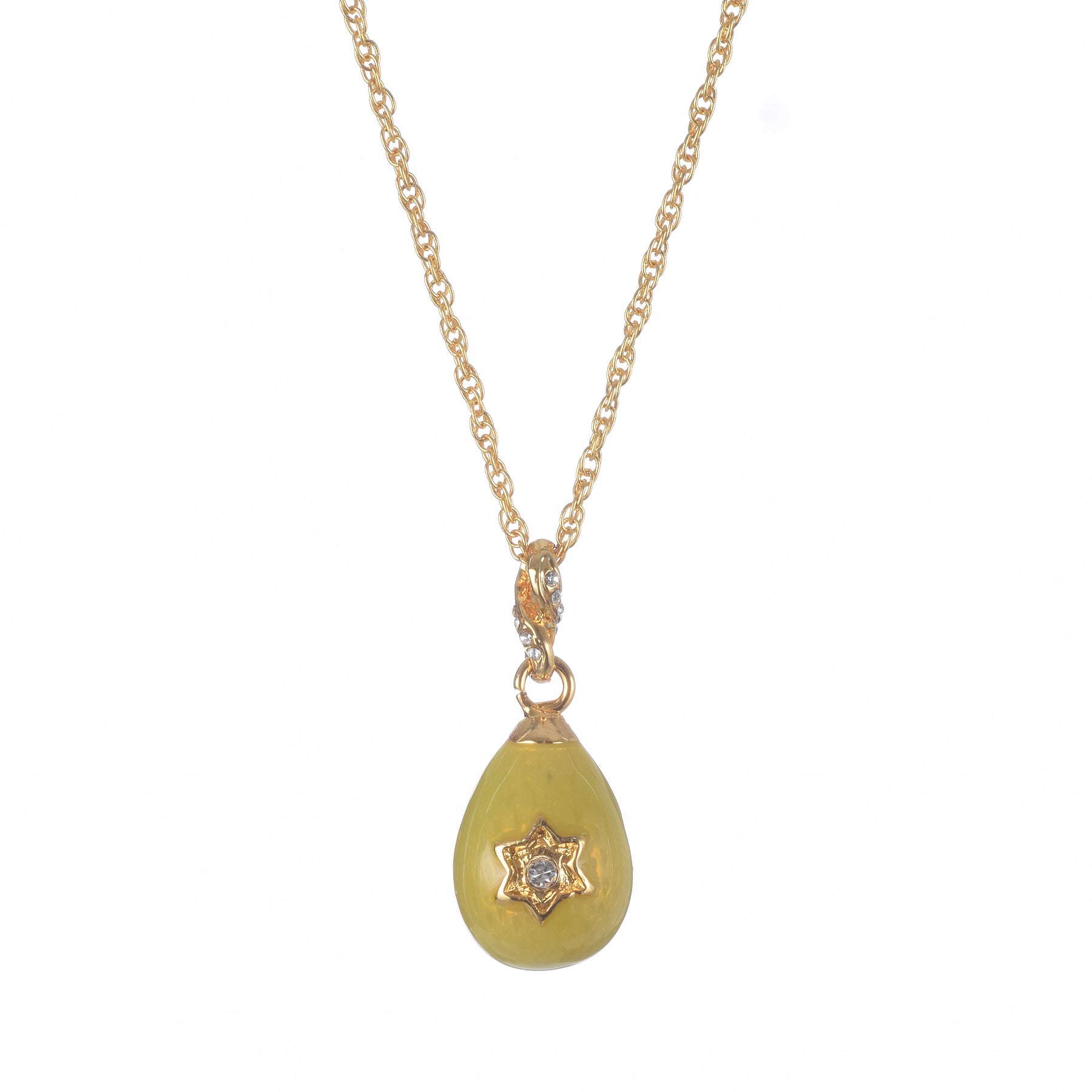Keren Kopal Yellow Egg Star of David Pendant Gold Necklace