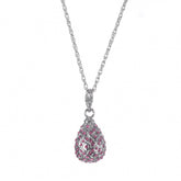 Keren Kopal Silver Egg with Pink Crystals Pendant Necklace