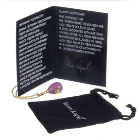 Keren Kopal Purple Egg Star of David Pendant Gold Necklace