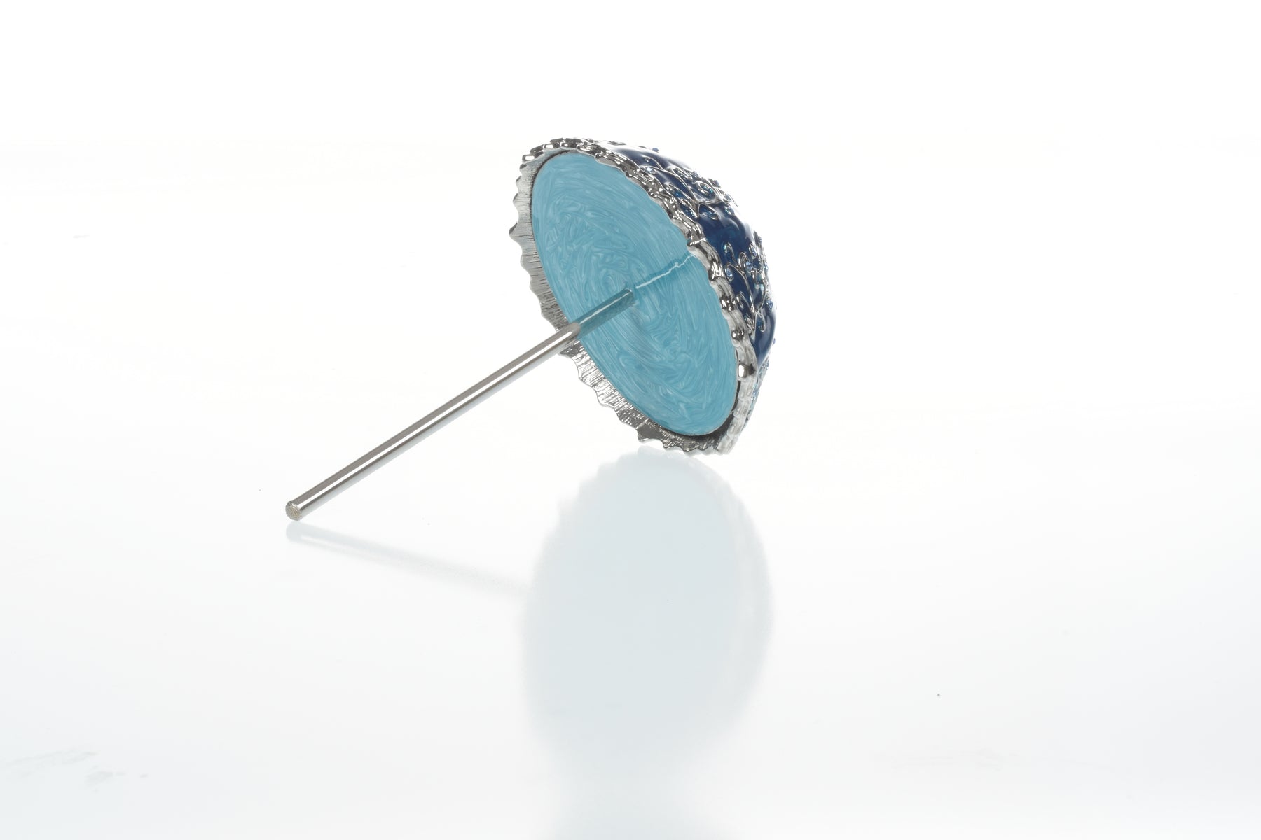 Keren Kopal Blue Umbrella Trinket Box Handmade with Swarovski Crystals