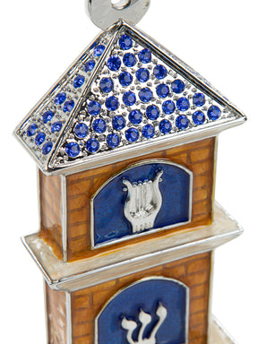 Keren Kopal Blue Contemporary Synagogue style Mezuzah