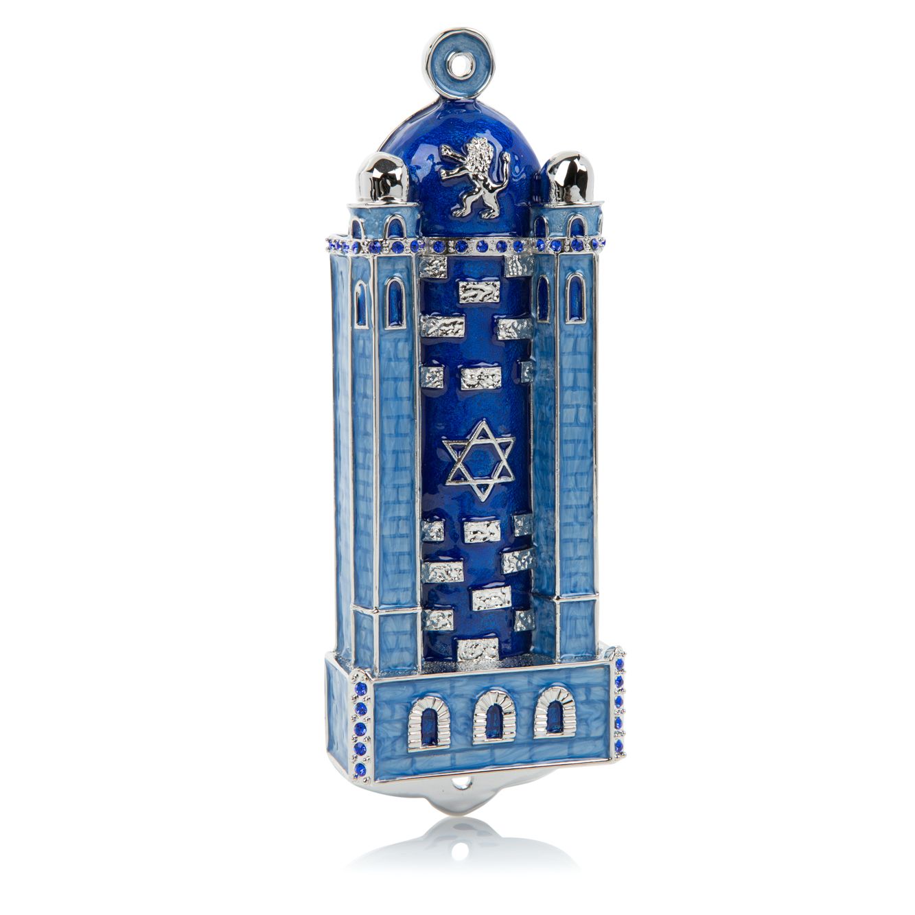 Keren Kopal Blue Western Wall style Mezuzah